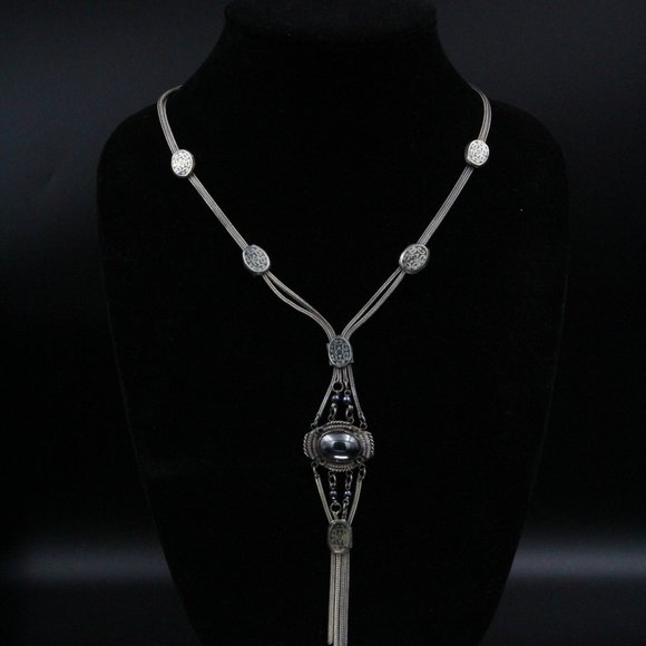 STERLING SILVER ETRUSCAN HEMATITE ANATOLI STYLE NECKLACE SET - Picture 4 of 16